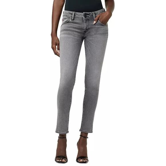 Hudson Women's Gray Washed Flap Pocket Collins Mid-Rise Skinny Jeans‎ Size 27 - Picture 1 of 10